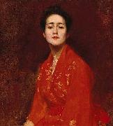 William Merrit Chase Study of a Girl in Japanese Dress oil on canvas